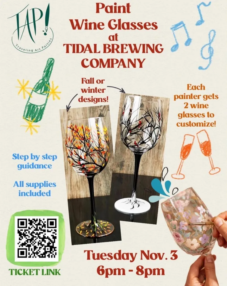 Wine Glass Paint Night with Sam at Tidal Brewing Company!