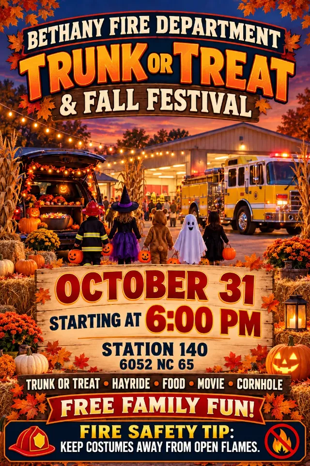 Bethany Fire Dept Trunk or Treat